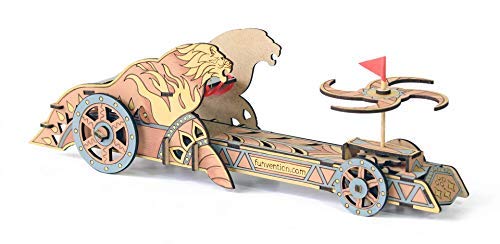 Funvention Da Vinci Chariot DIY Wooden Mechanical Model Science Educational Toy - STEM Learning Kit for Kids 3D Puzzle