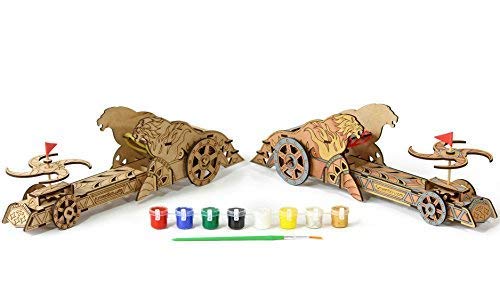 Funvention Da Vinci Chariot DIY Wooden Mechanical Model Science Educational Toy - STEM Learning Kit for Kids 3D Puzzle