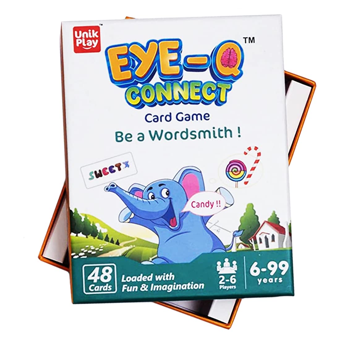 UnikPlay Educational Game Eye Q Connect Card Game for Boys and Girls Age 6 to 99 Years, Easy to Learn Playing Card Games, Fun Family Brain Games Birthday Gift