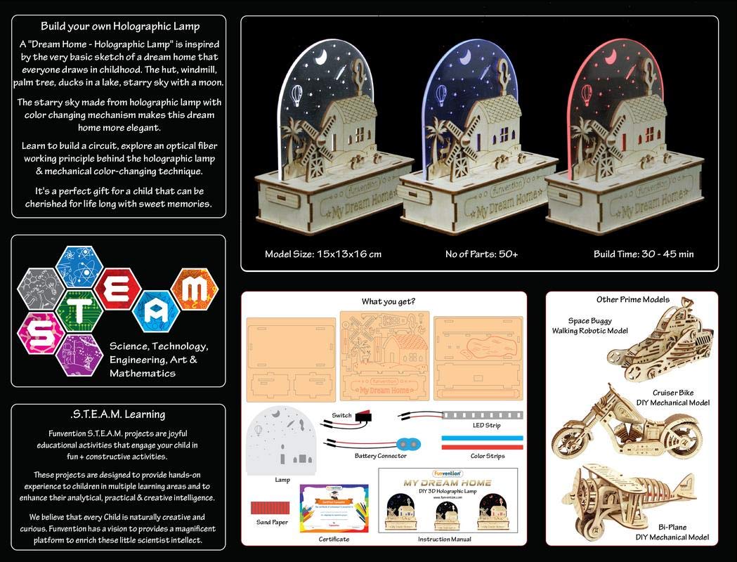 My Dream Home 3D Smart Lamp with Sound & Light Control - STEM Learning DIY Utility Kit