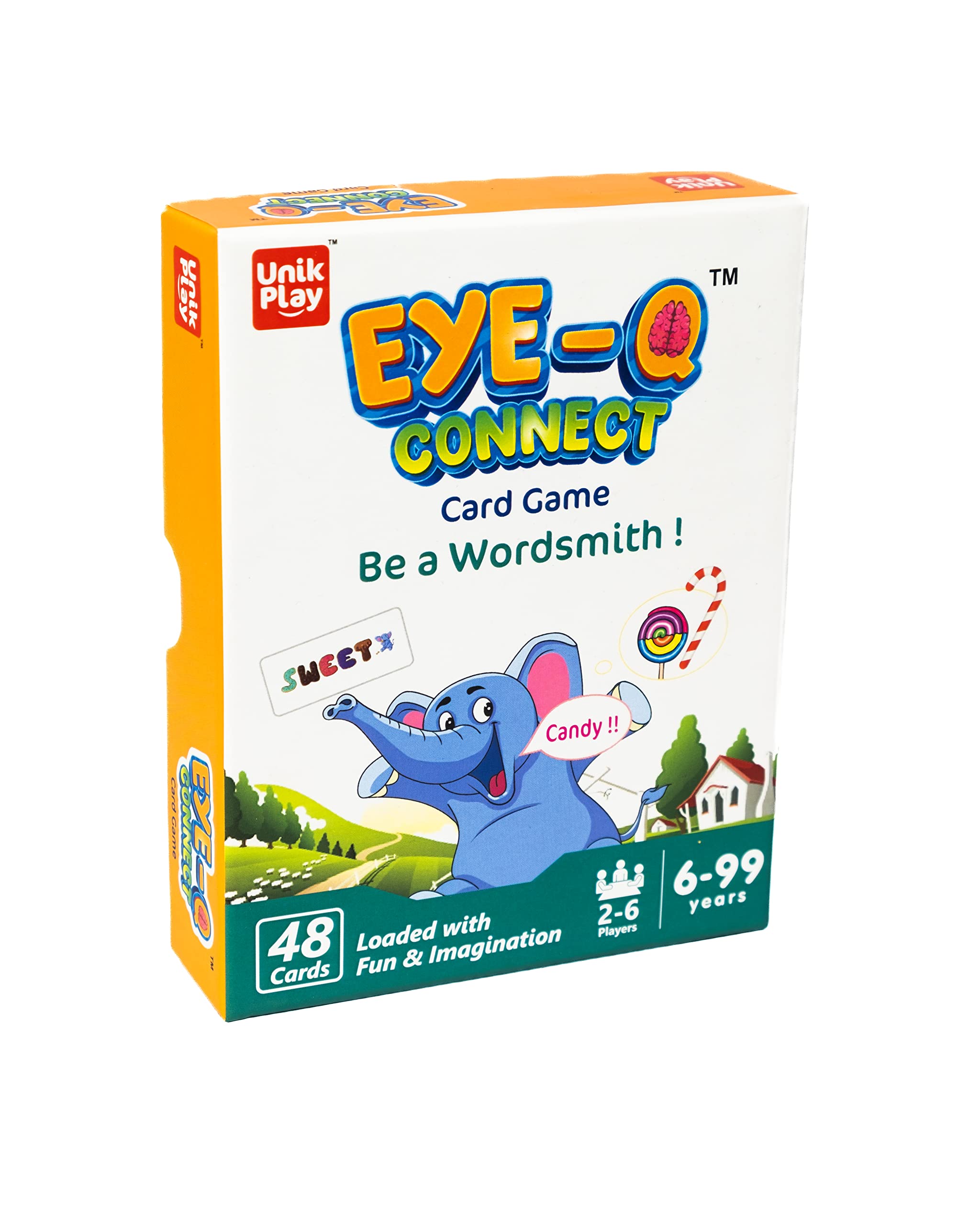 UnikPlay Educational Game Eye Q Connect Card Game for Boys and Girls Age 6 to 99 Years, Easy to Learn Playing Card Games, Fun Family Brain Games Birthday Gift