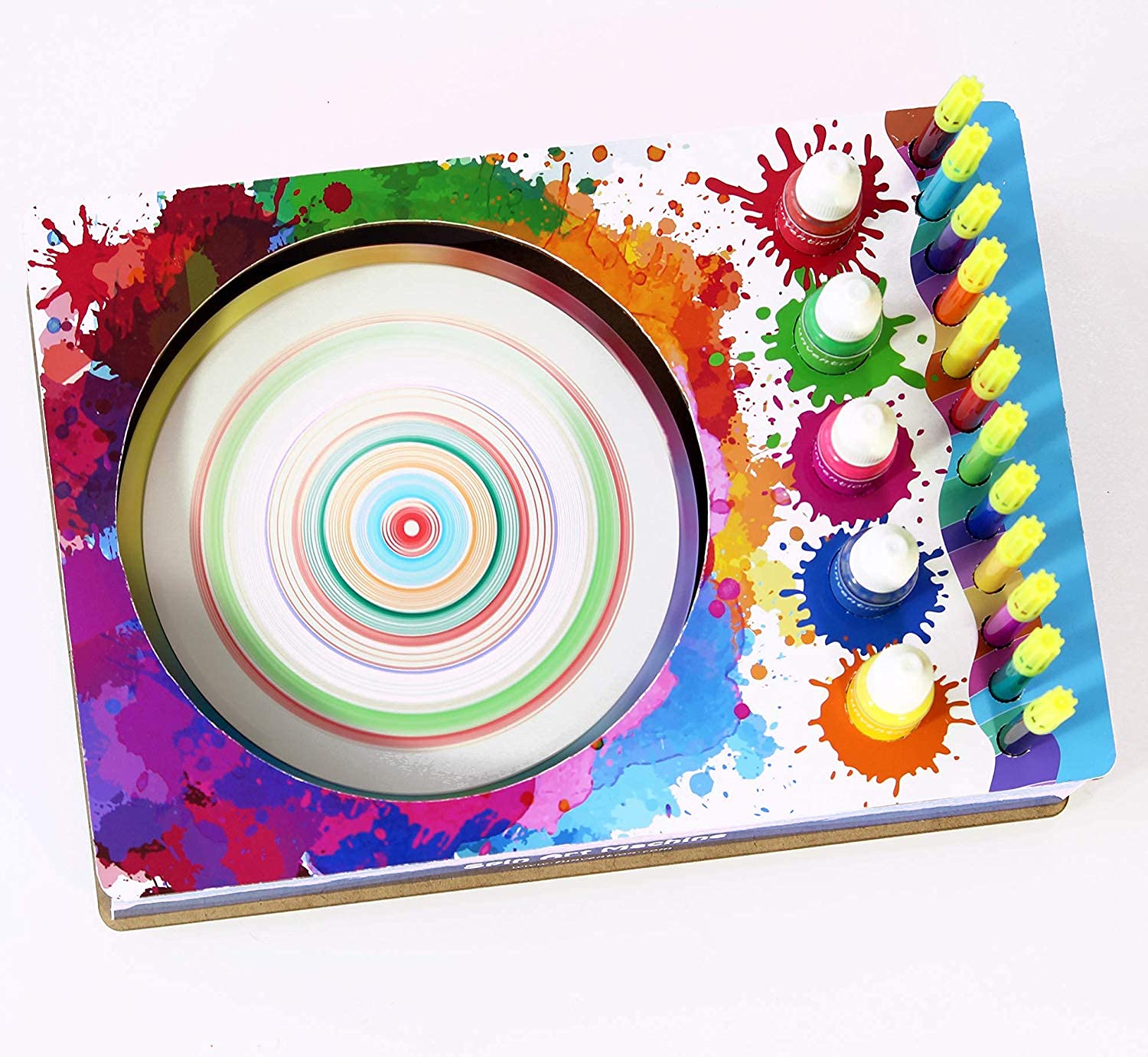 Funvention- for Little Scientist in Every Kid Spin Art Machine DIY STEM Learning Kit, 8+ Yrs