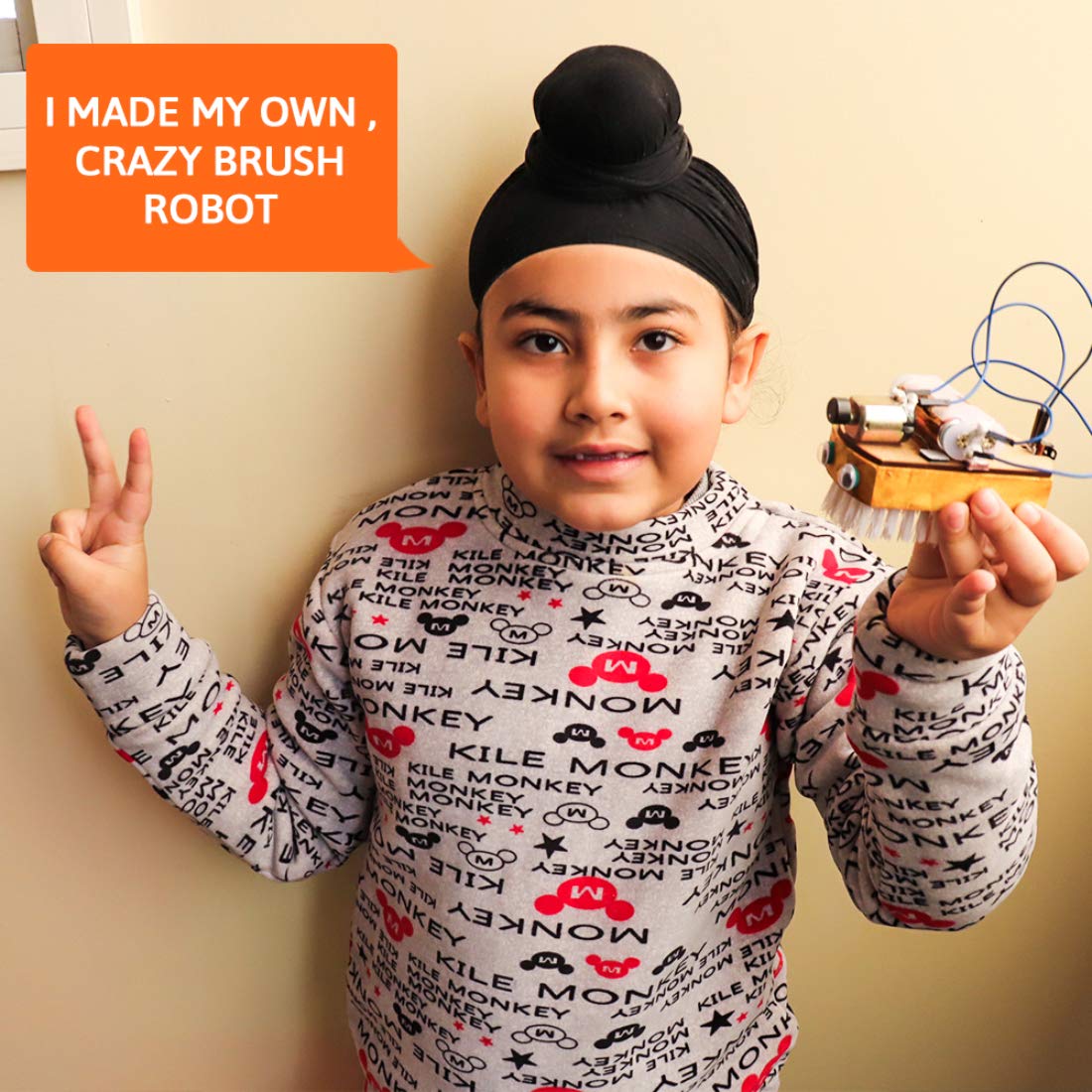 Be Cre8v STEM Based Mini Brush Bug Robotic, Educational, Science DIY Toy for Kids Over 4 Years