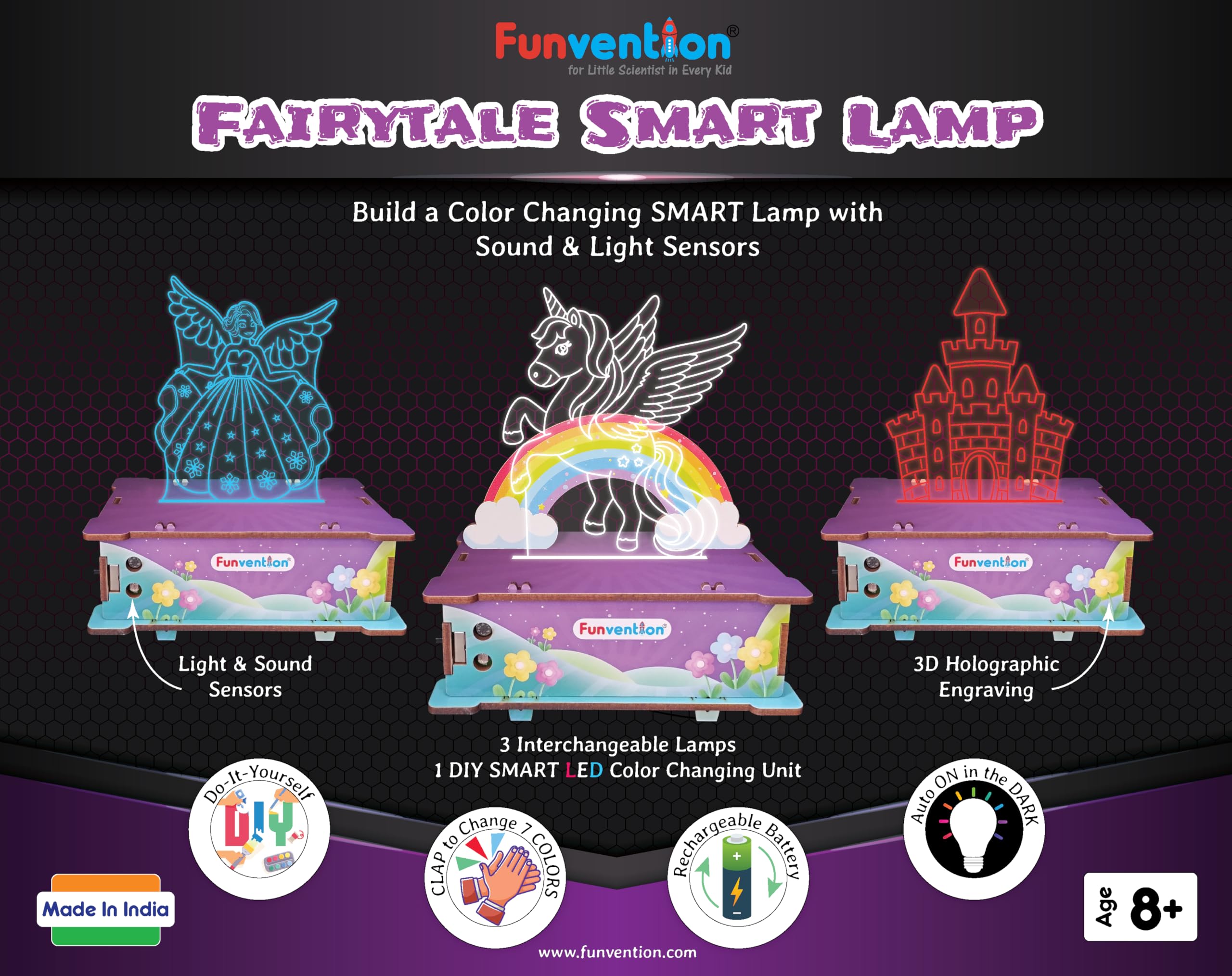 My Dream Home 3D Smart Lamp with Sound & Light Control - STEM Learning DIY Utility Kit