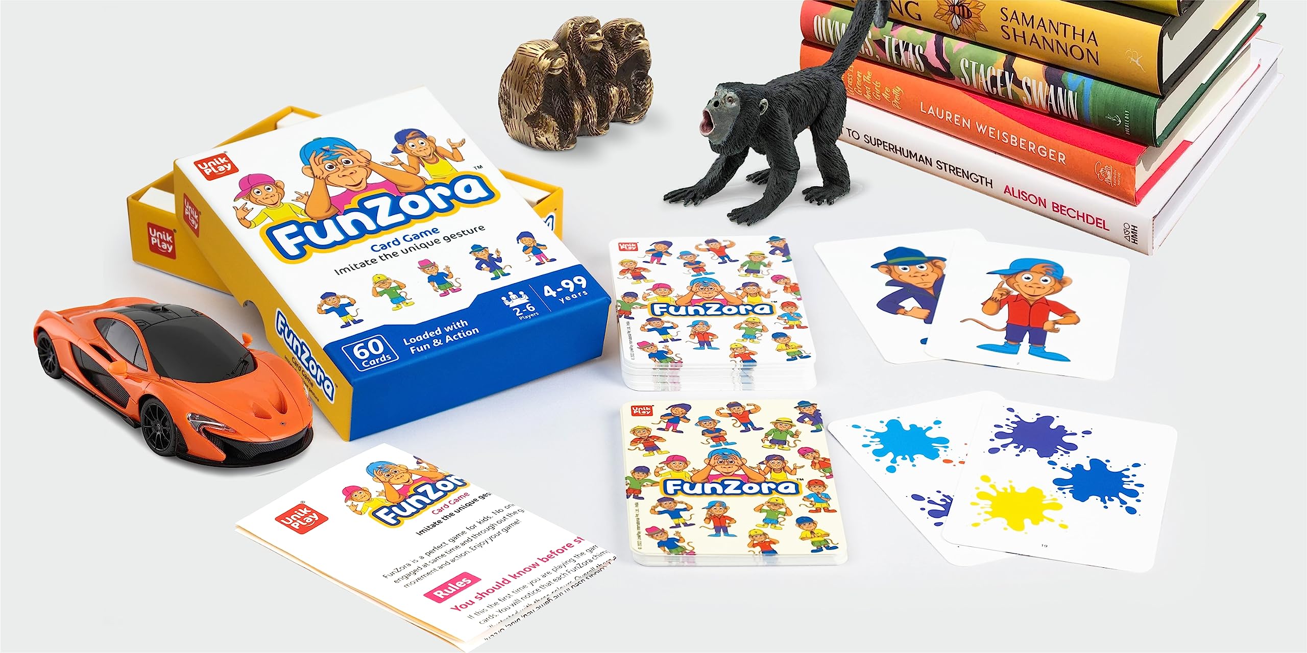 UnikPlay Educational Game FunZora Card Game for Kids and Girls Ages 4 and up | Easy to Learn Playing Card Games for Family Fun | Brain Games