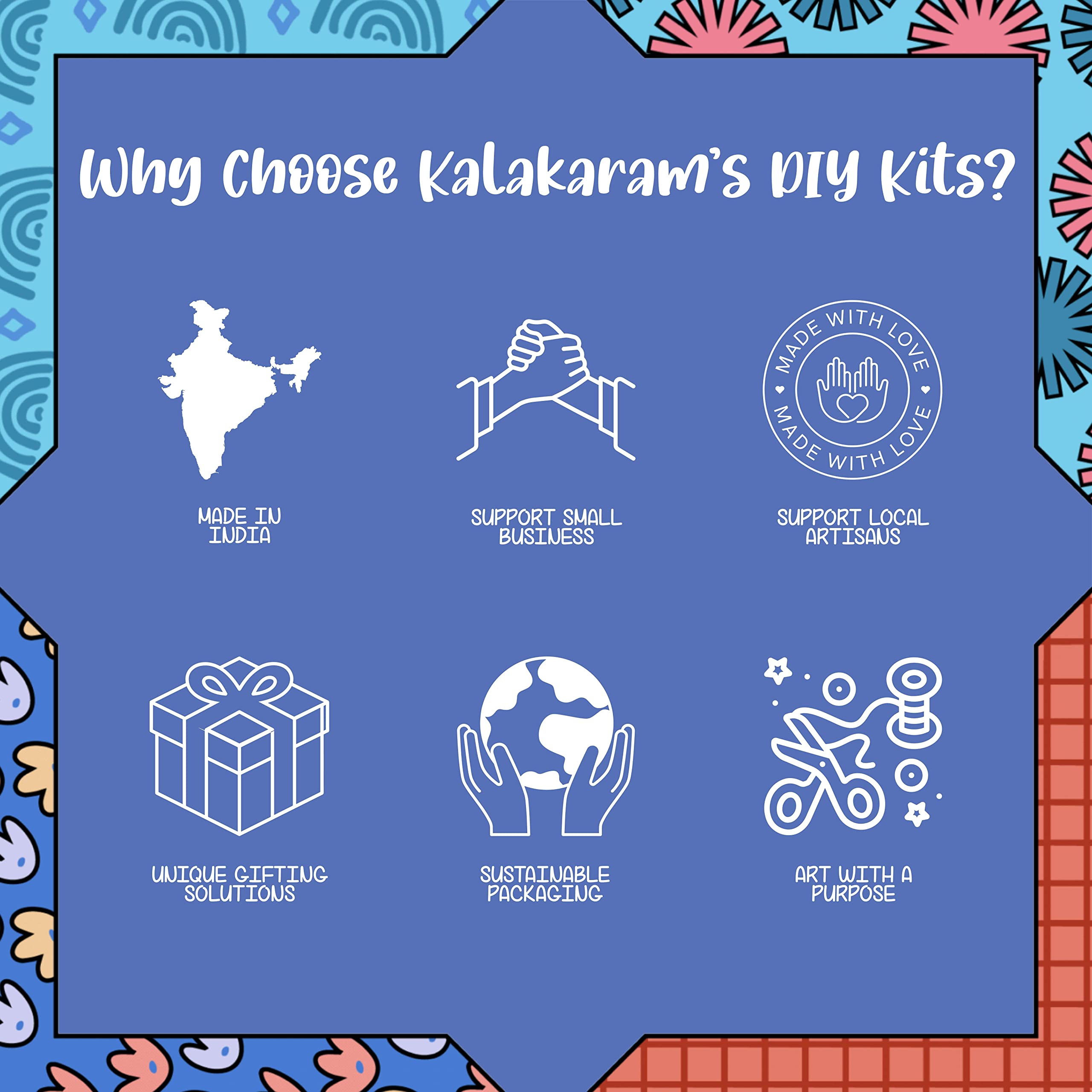 Kalakaram DIY Canvas Painting Kit Featuring a Wooden Frame Canvas Boards with Pre-Printed Designs, DIY Painting Kit for Kids, Activity Kits for Kids