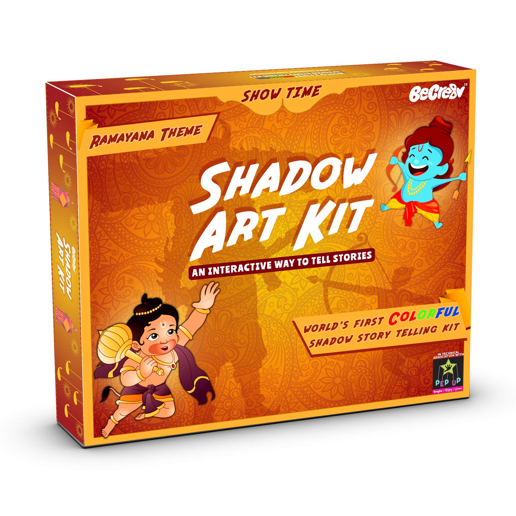 Be Cre8v Ramayana Storytelling Theatre with original Story Book Activity Kit for kids over 4 years. Children learn ethics, morals through story, Leaning & Education fun toy for Children