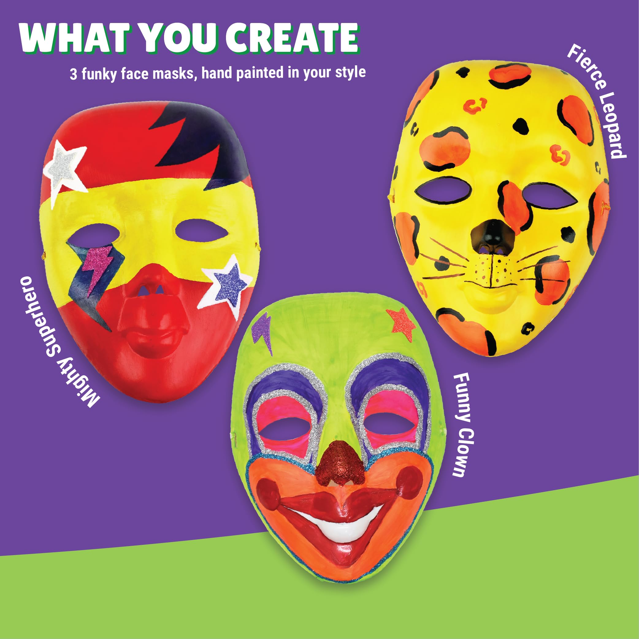 Kalakaram DIY Face Mask Painting Kit, Painting Kit for Kids, Create Your Own Customised Face Masks Using Paints, Cool & Funky Stickers and Embellishments, DIY Kits for Kids, Activity Kit for Kids