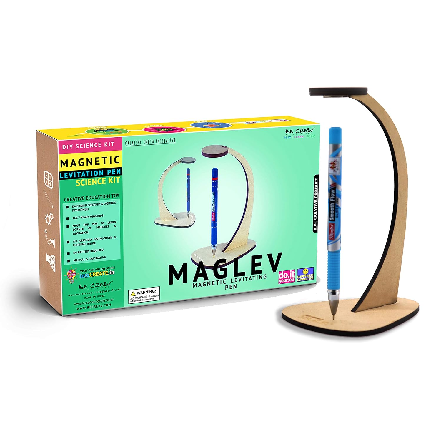 be cre8v maglev magnetic levitation pen diy science activity kit toy for kids-Beige