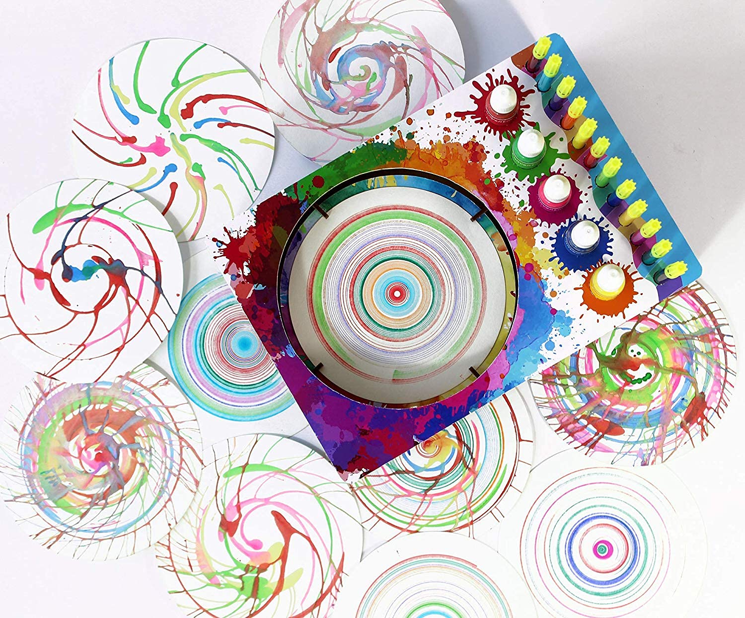 Funvention- for Little Scientist in Every Kid Spin Art Machine DIY STEM Learning Kit, 8+ Yrs