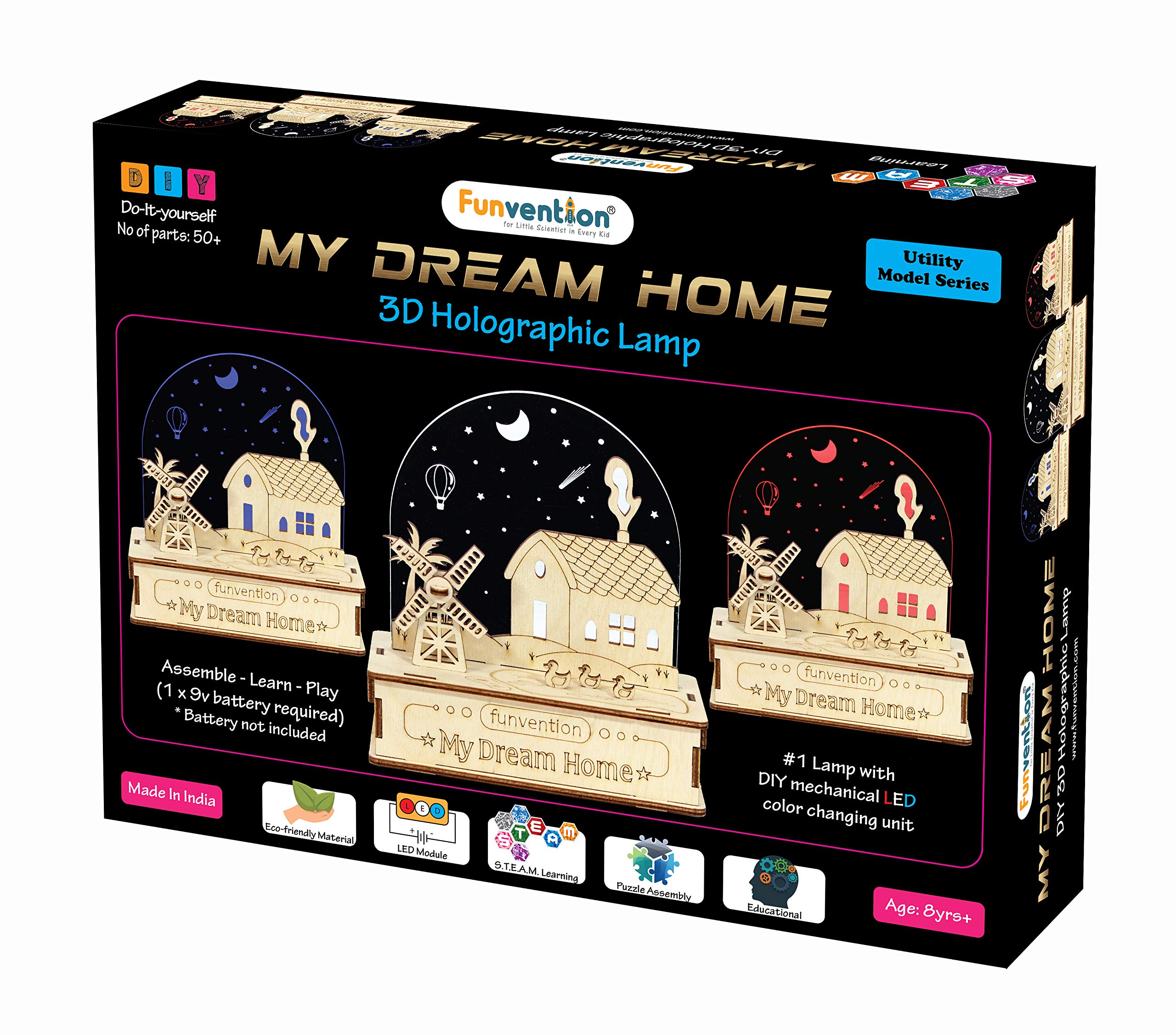 My Dream Home 3D Smart Lamp with Sound & Light Control - STEM Learning DIY Utility Kit